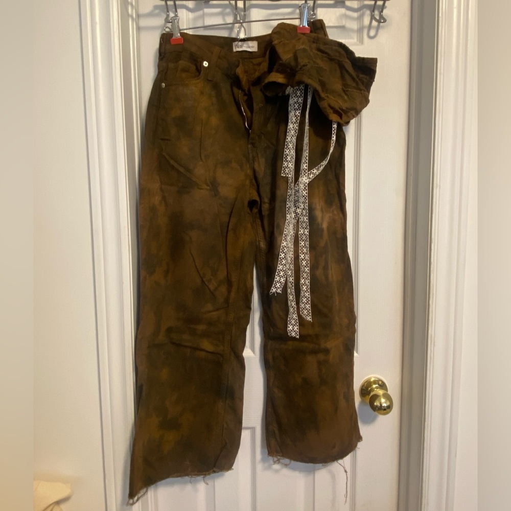 Zara Brown Canvas Work Top and Pants